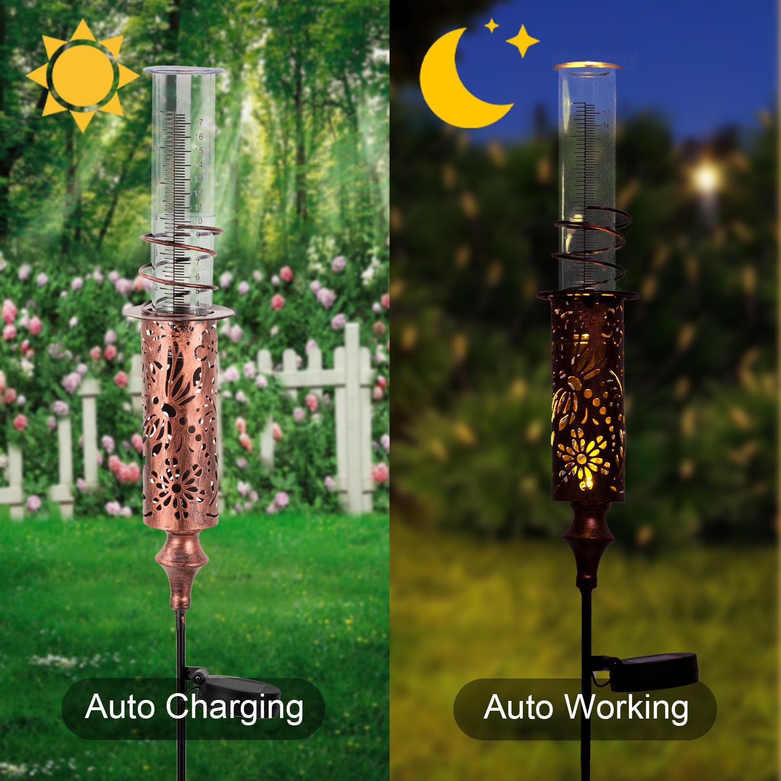 VEWOGIFT 7-inch acrylic rain gauge tube offers clear readings while staying durable