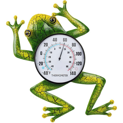 VEWOGIFT frog thermometer dial shows clear outdoor temperature at a glance