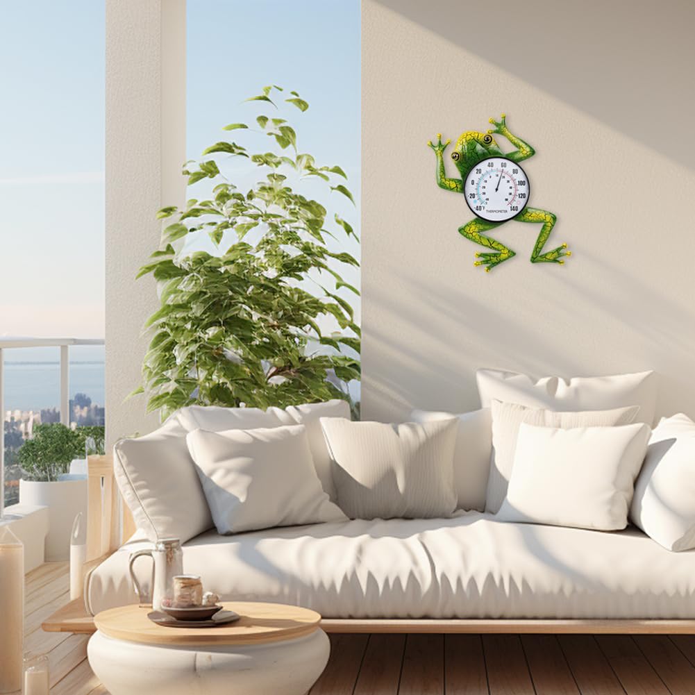 VEWOGIFT frog thermometer for outdoor use in sun and rain