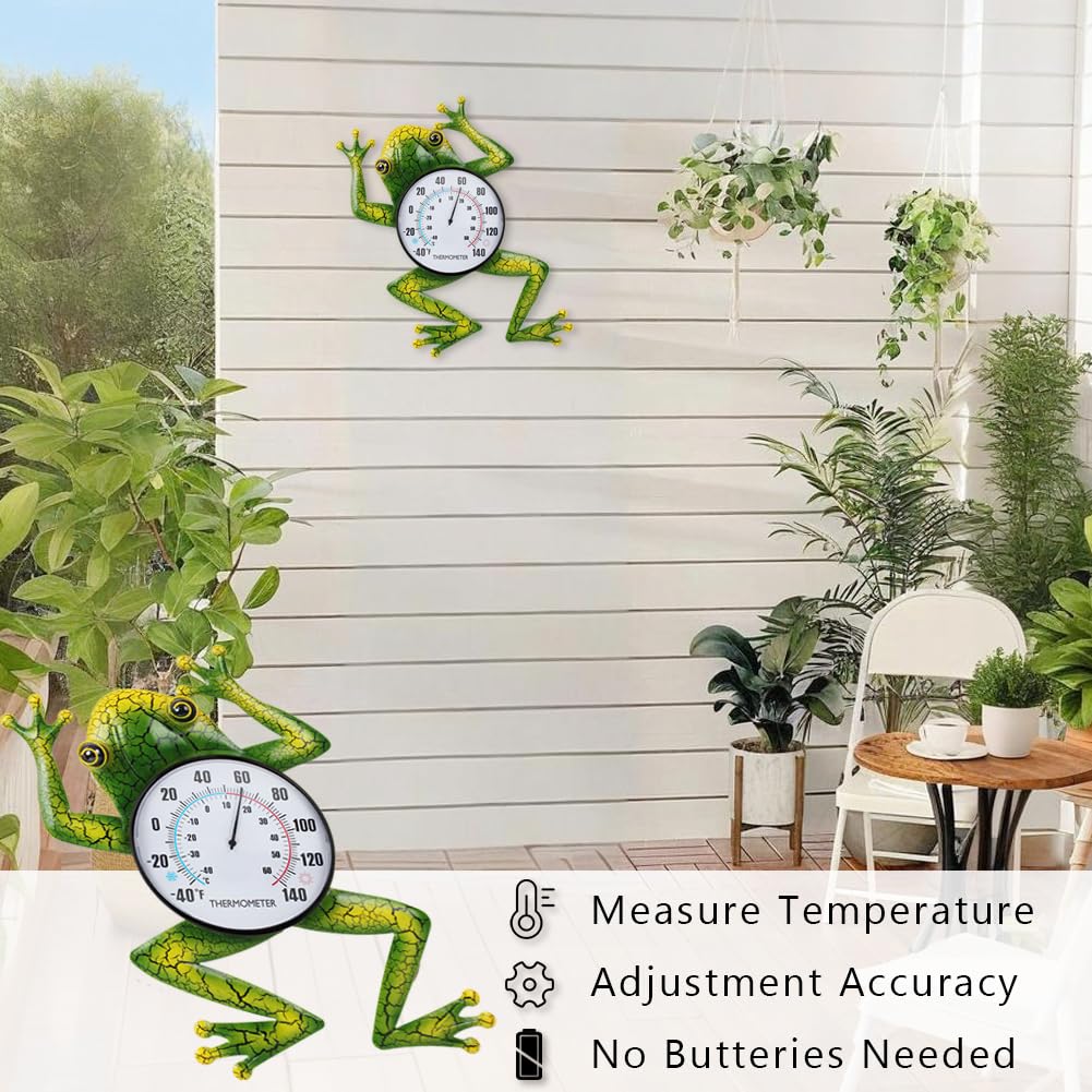 VEWOGIFT frog thermometer wall mount for porch and patio