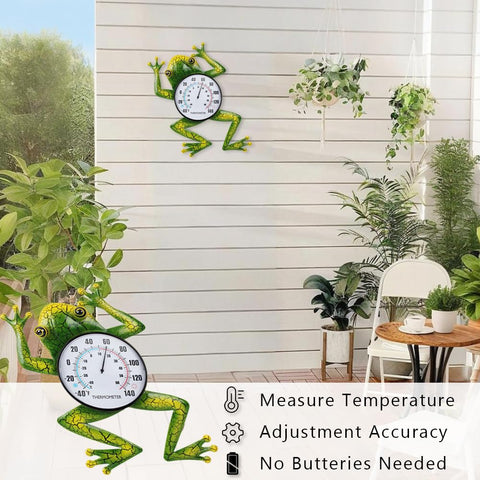 VEWOGIFT frog thermometer wall mount for porch and patio