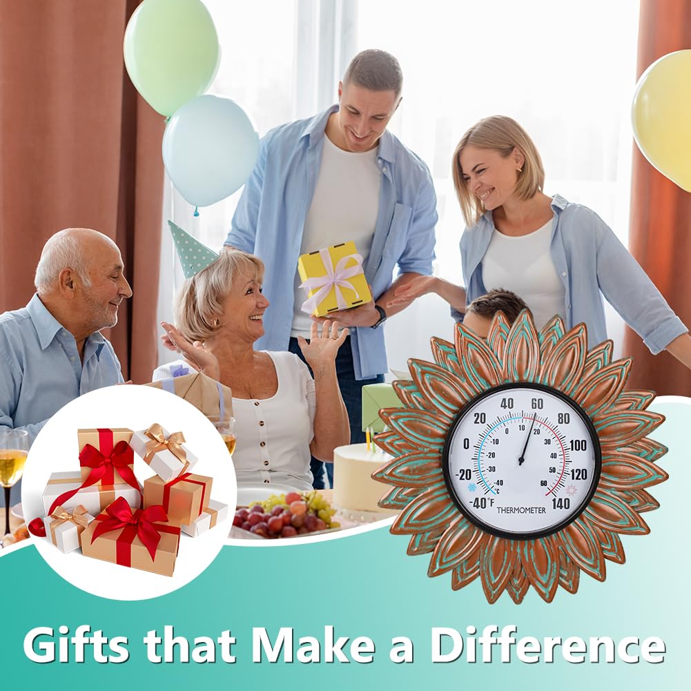 VEWOGIFT Sunflower Thermometer suitable for outdoor and indoor use