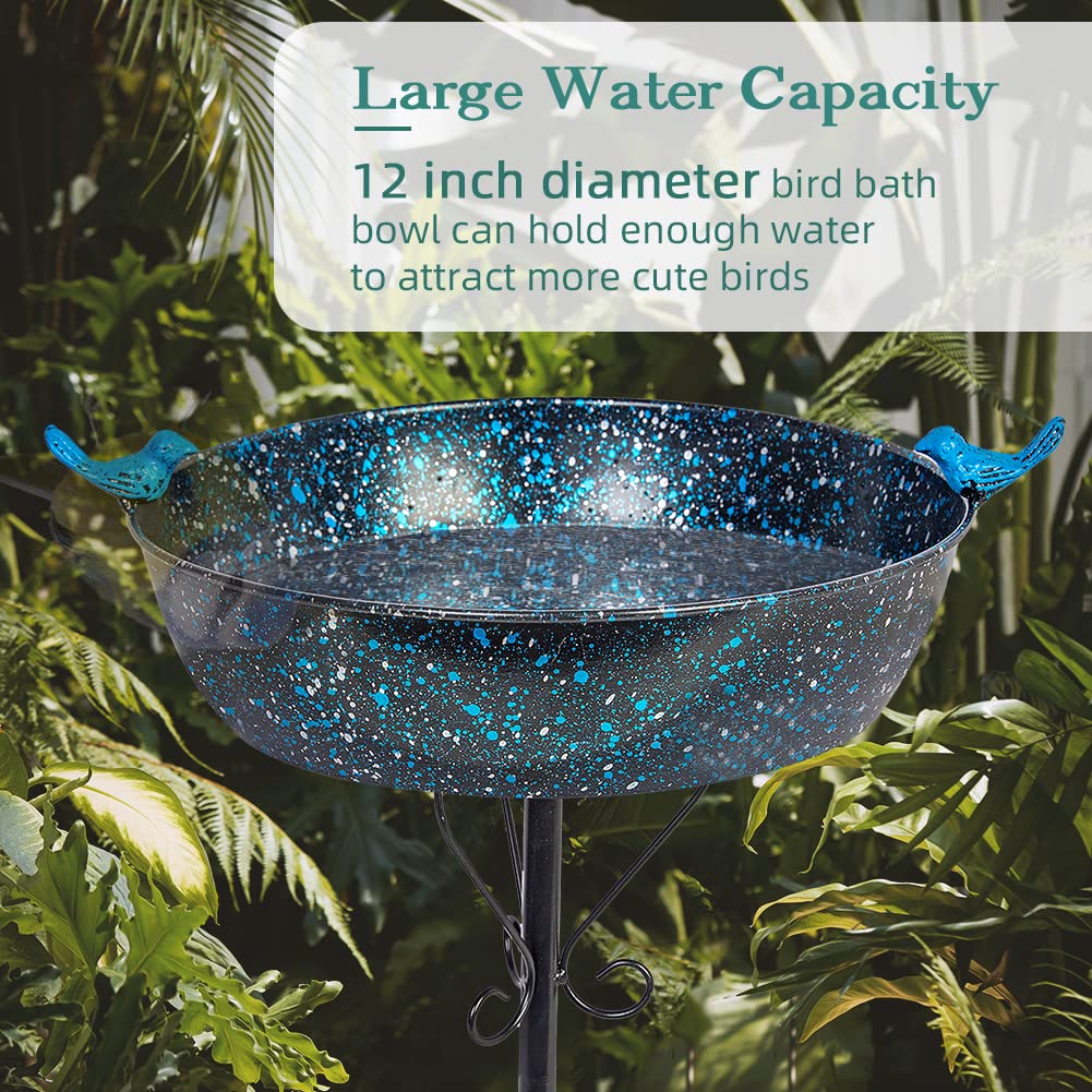 VEWOSTAR bird bath basin offers ample water space for drinking and bathing.