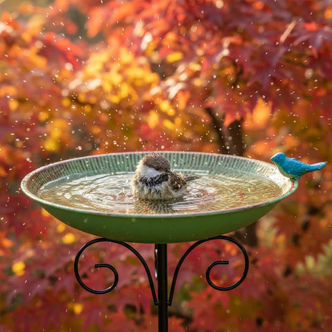 VEWOSTAR bird bath garden decor; lightweight and easy to move.