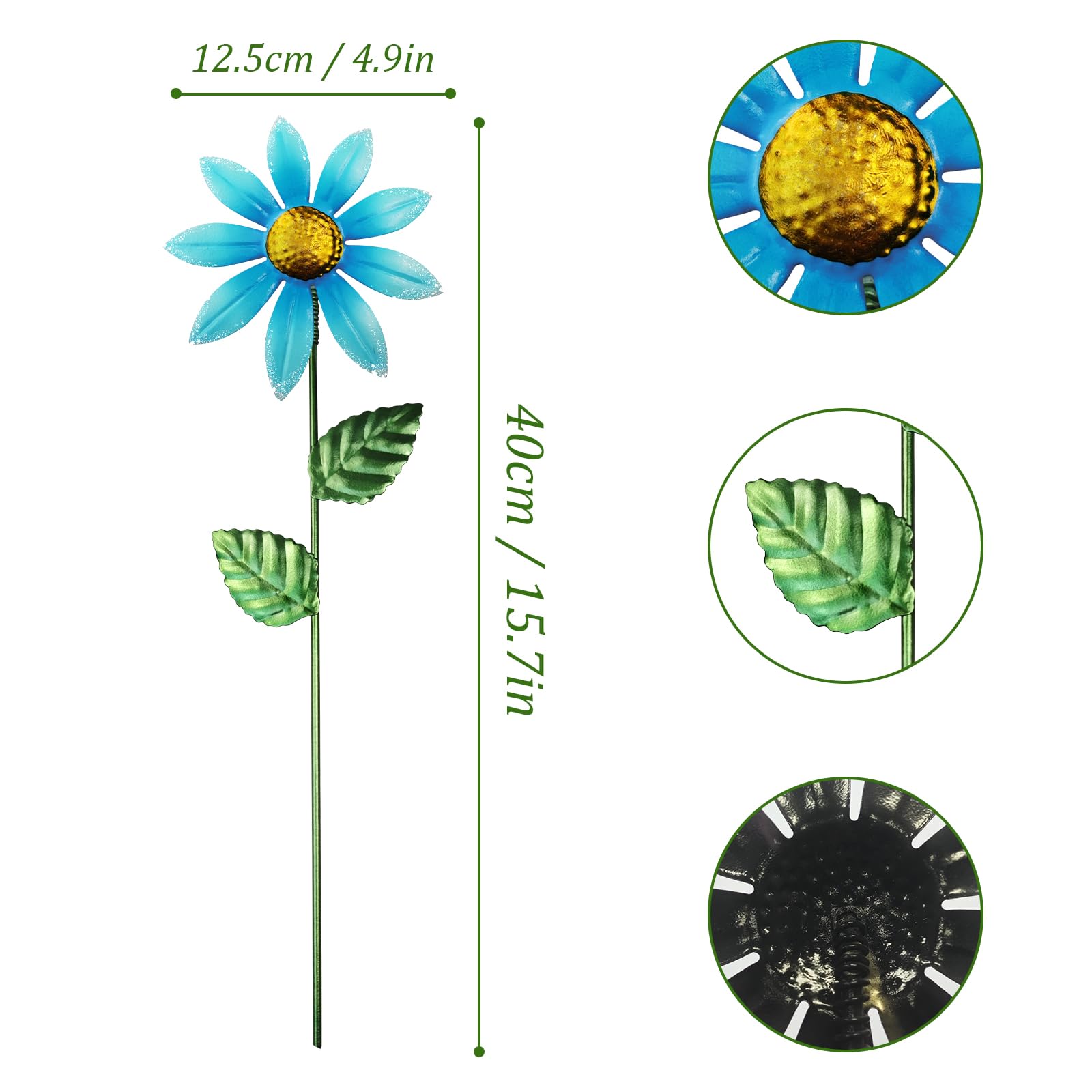Vexercisehoop garden decor stake showcases vibrant petals, perfect for enhancing patios and yards.