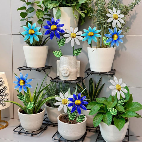 Vexercisehoop metal floral sculptures weatherproof for durable garden art.