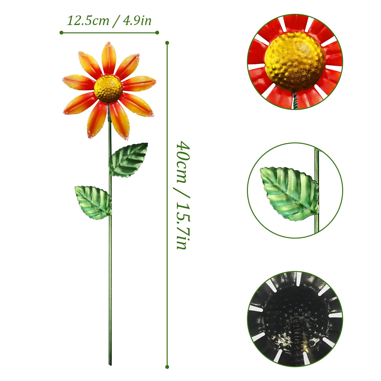 Vexercisehoop 15.7-inch flowers bring durable yard art to lawns.
