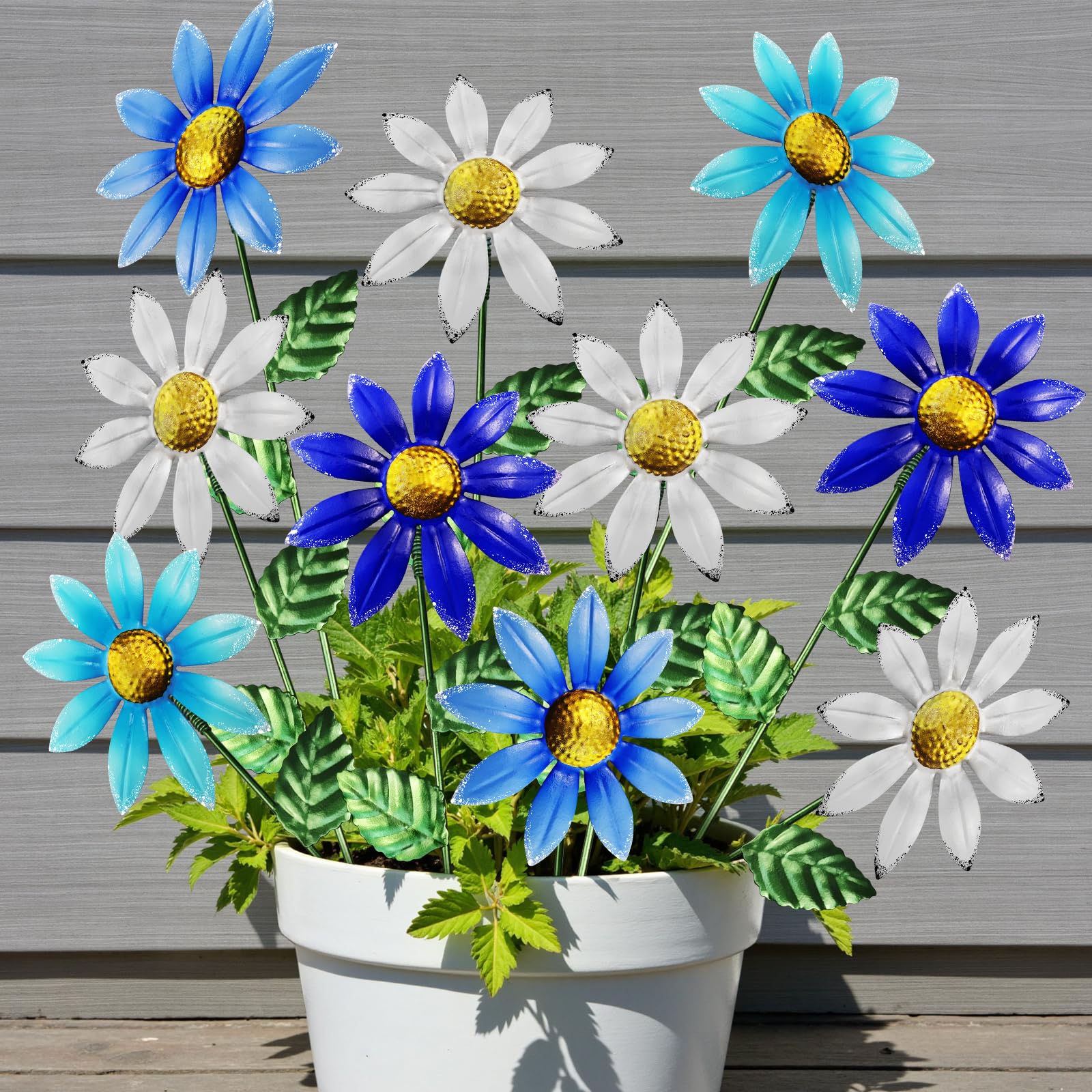 Vexercisehoop metal flowers outdoor stake 15.7 inch adds year-round color to your garden.