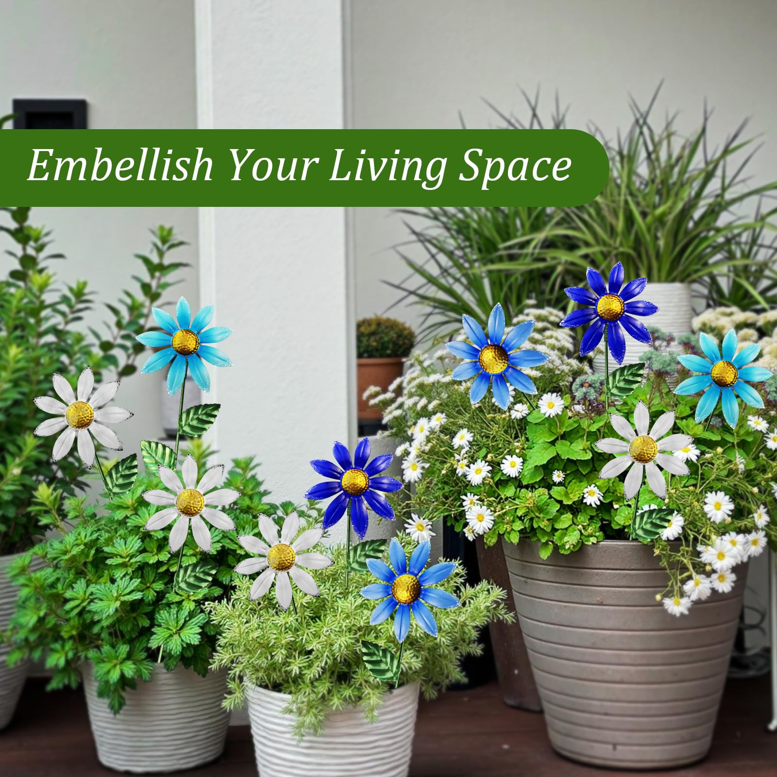 Vexercisehoop yard art outdoor flowers withstand weather while brightening borders and walkways.