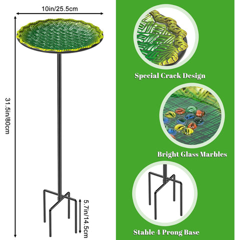 VeyFolzin.st Bee Bath Dish with Flower Design attracts pollinators and beautifies gardens.