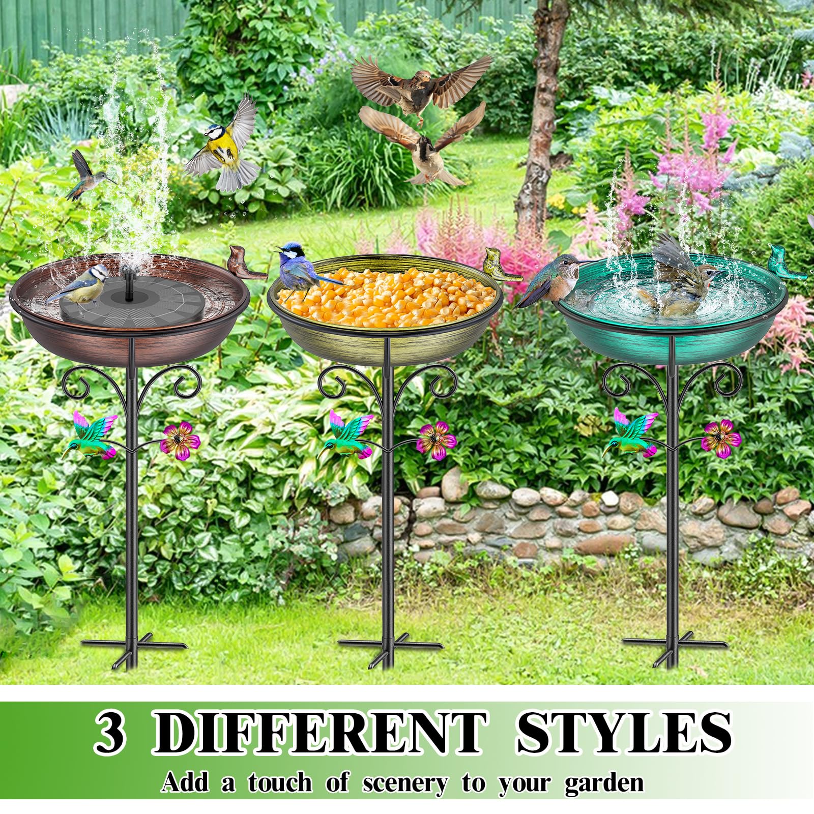 VeyFolzin.st solar fountain-ready option supports extended water display.