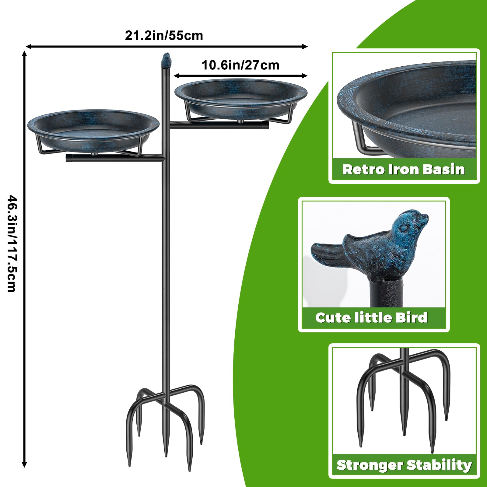 VeyFolzin.st stable-ground bird feeder bowl keeps the feeder steady outdoors