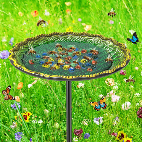 VeyFolzin.st Bee Butterflies Watering Station standing base for stable outdoor use.