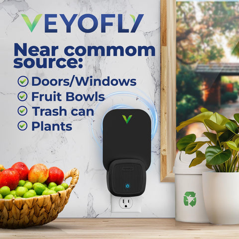 VEYOFLY in-use kitchen setup demonstrating quiet operation and pest control
