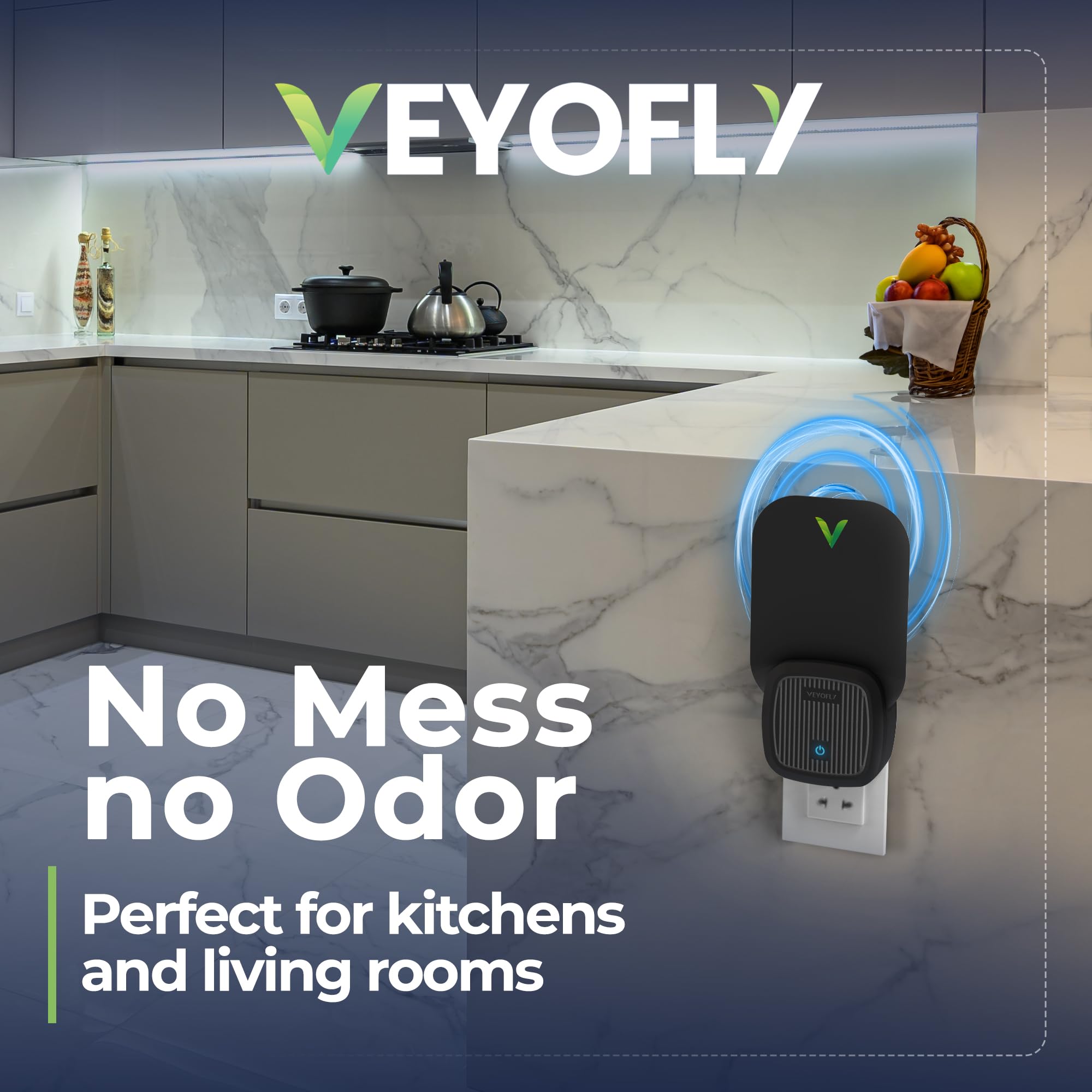 VEYOFLY kitchen-use shows discreet placement in a busy area