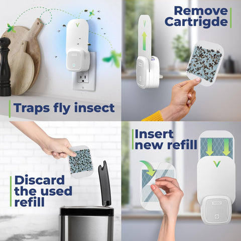 Front view of VEYOFLY refill adhesive cards ready to replace used traps.