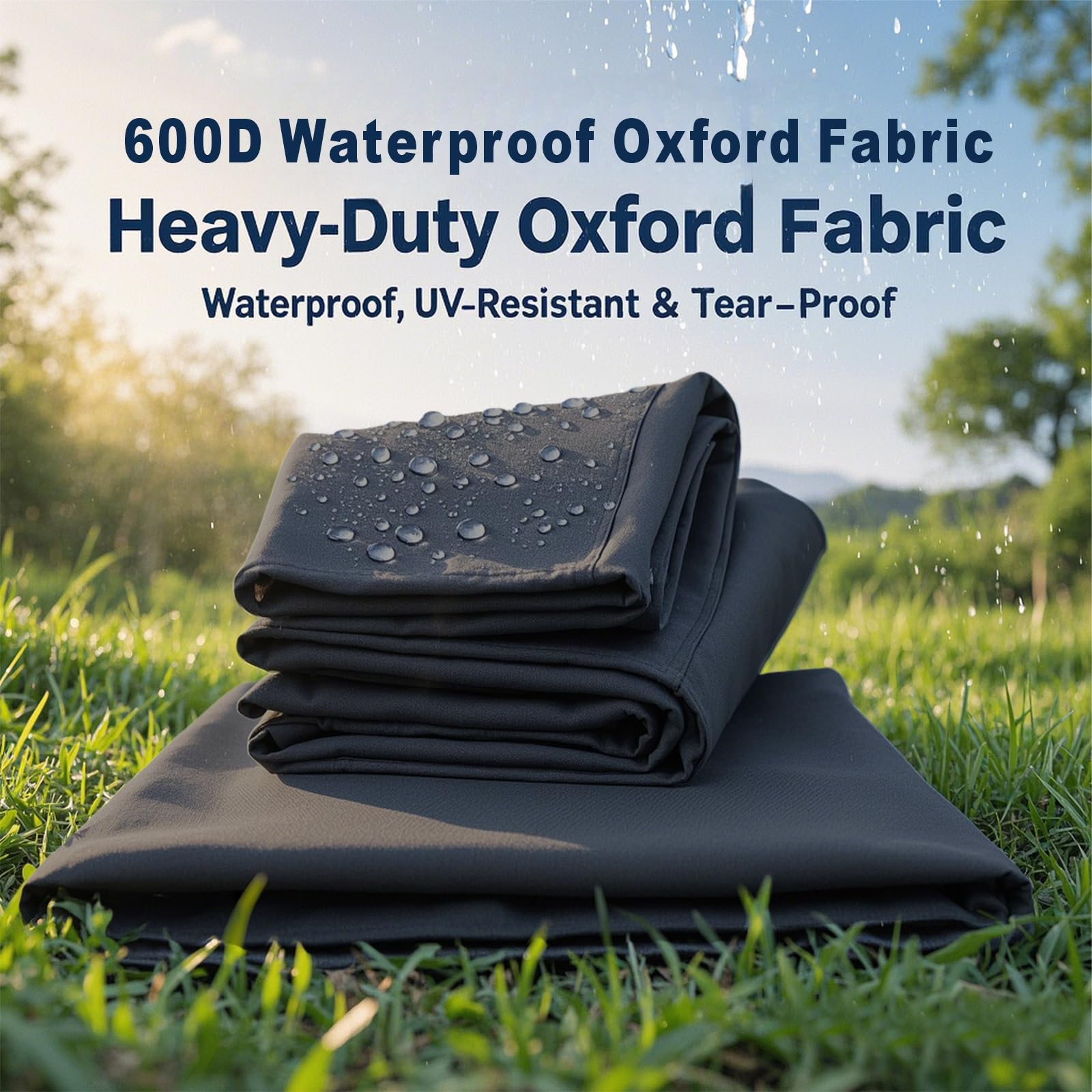 VeyoStories all-weather waterproof cover blocks rain, snow, and UV rays for year-round mower protection.
