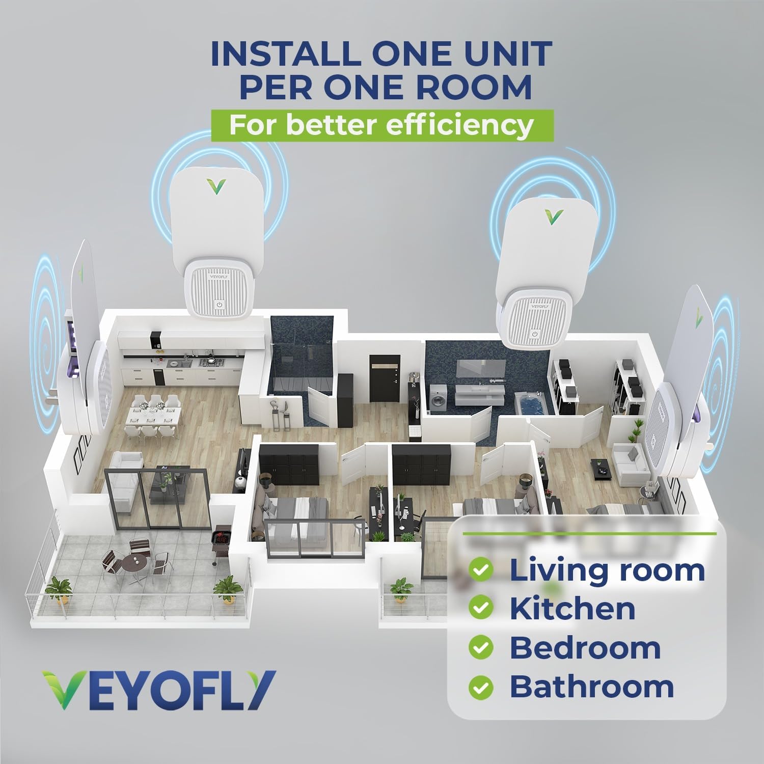 VEYOFLY control-infestation-quiet-operation helps maintain a calm home.