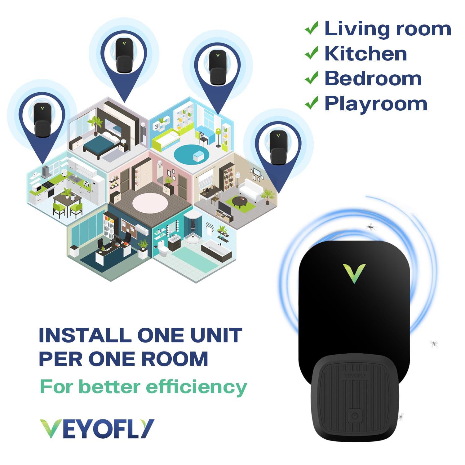 VEYOFLY discreet trap design blends with home interiors