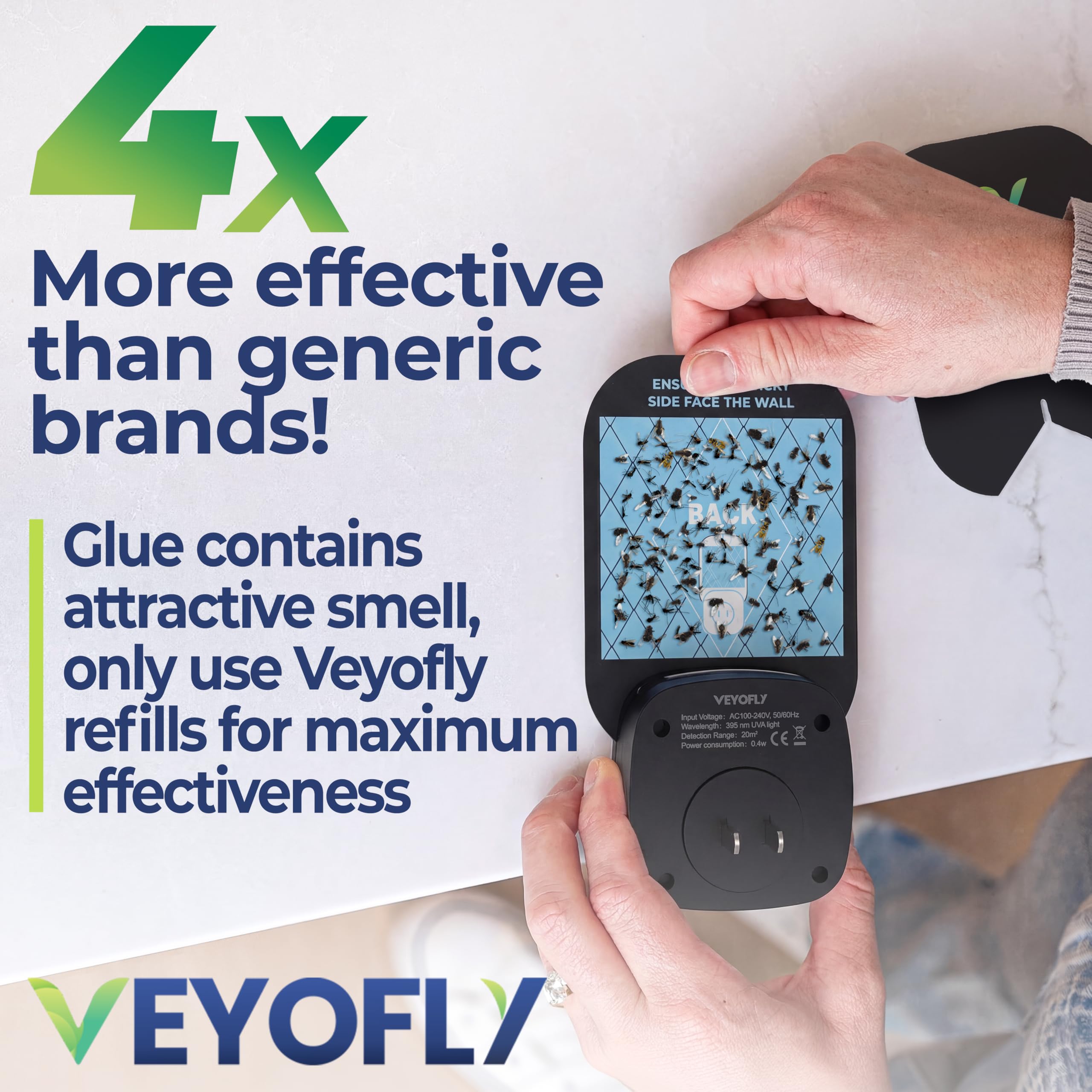 VEYOFLY fly trap indoor kit includes six adhesive cards for ongoing use.