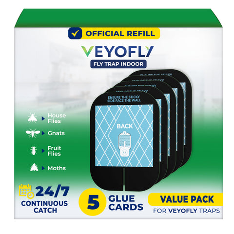 VEYOFLY indoor fly-trap refill glue board black, ultra-sticky for rapid insect capture