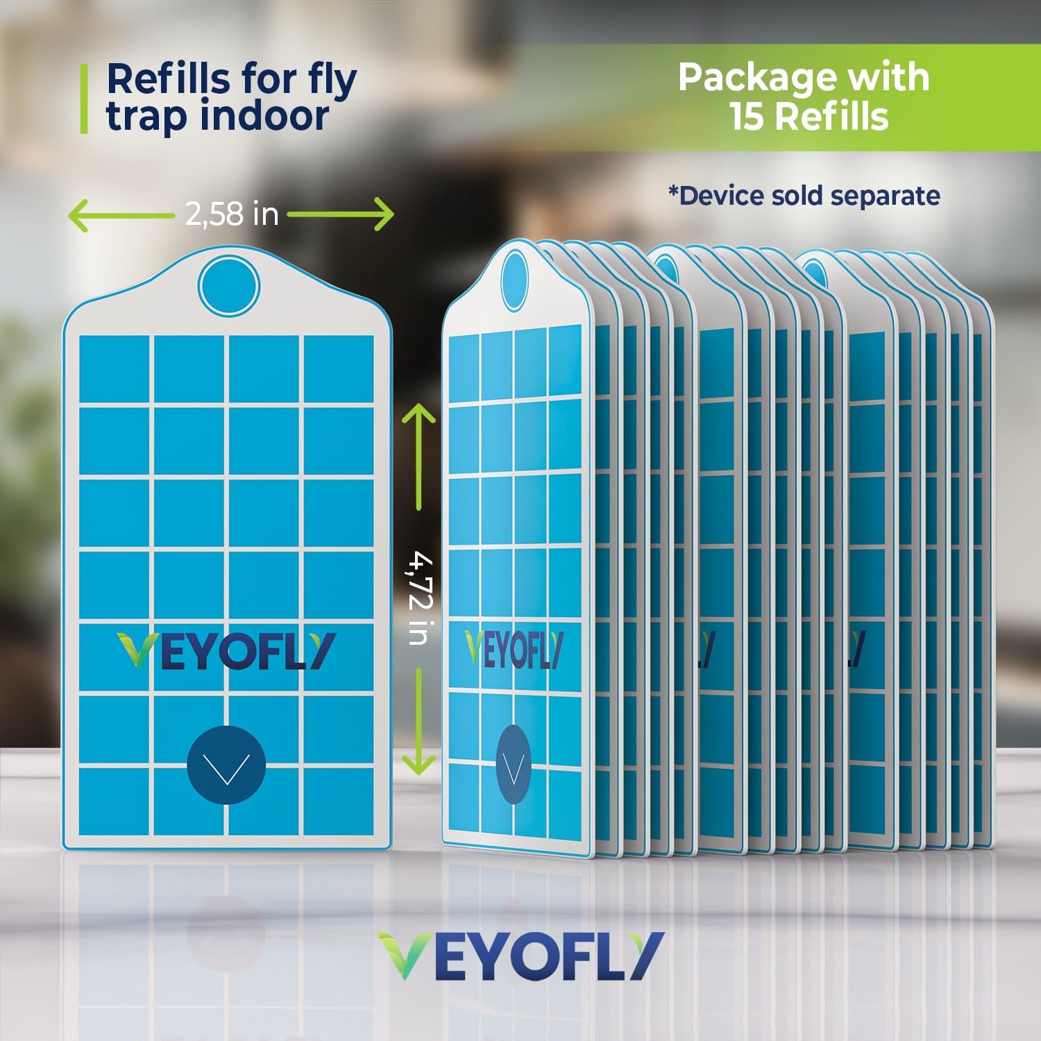 VEYOFLY fly trap refill boards close-up show ultra-sticky adhesive for quick catches
