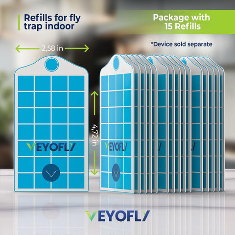 VEYOFLY fly trap refill boards close-up show ultra-sticky adhesive for quick catches