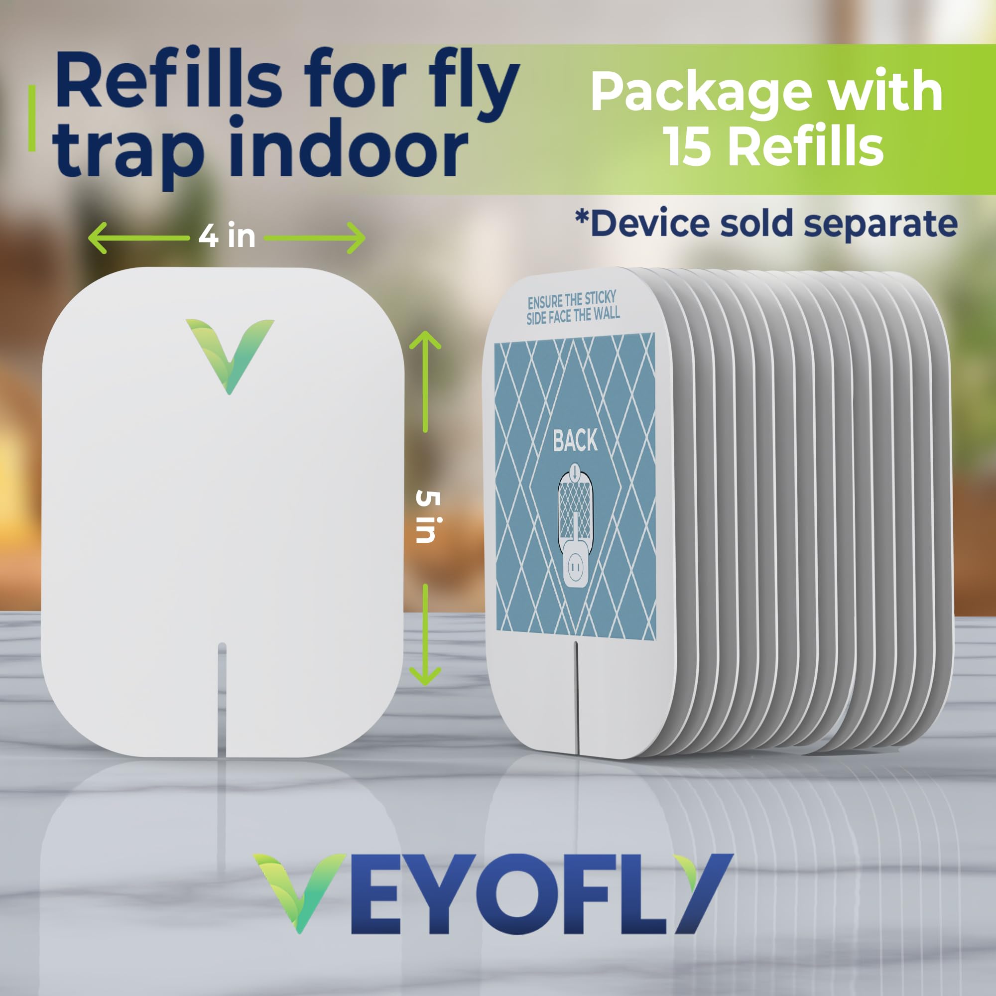 VEYOFLY 15-pack refills ensure ongoing, odor-free fly control.