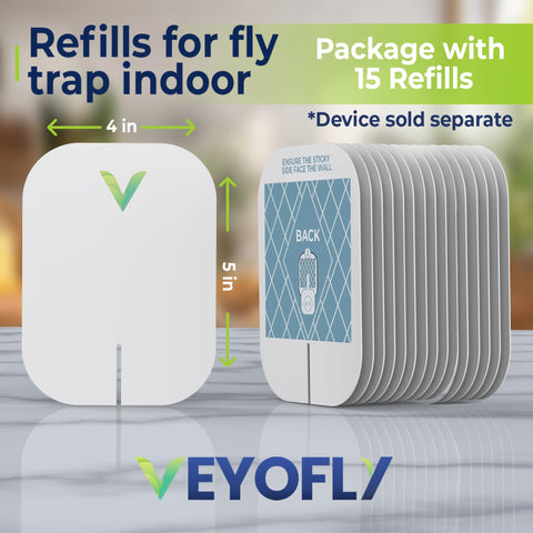 VEYOFLY 15-pack refills ensure ongoing, odor-free fly control.