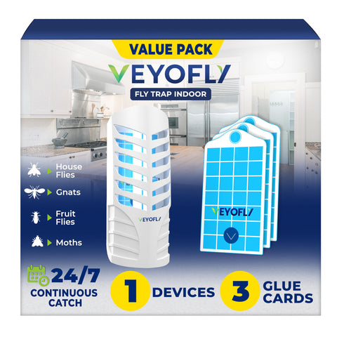 VEYOFLY fruit fly trap indoor device with glue cards captures pests discreetly