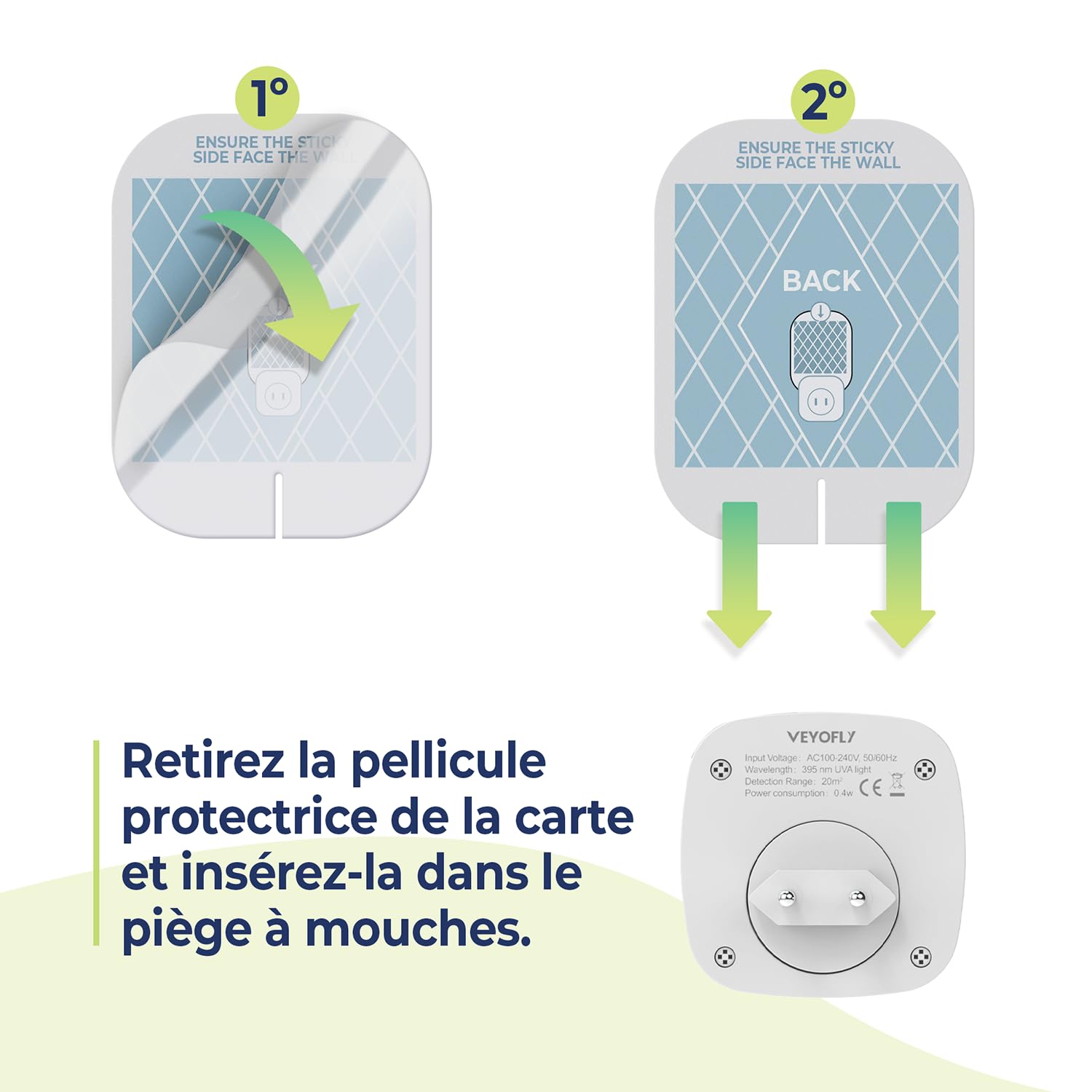 VEYOFLY fruit fly trap refill sits near fruit bowls for continuous protection
