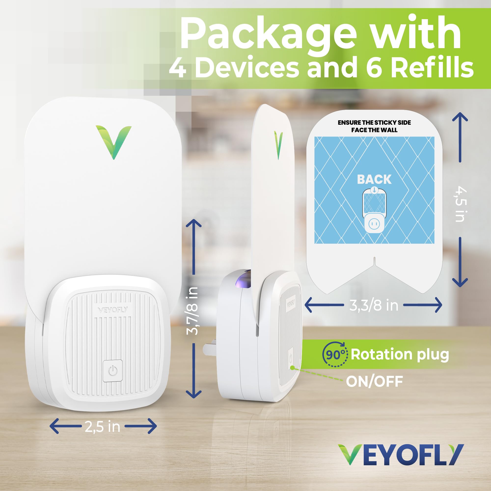 VEYOFLY kitchen and living room setup shows versatile, unobtrusive placement.