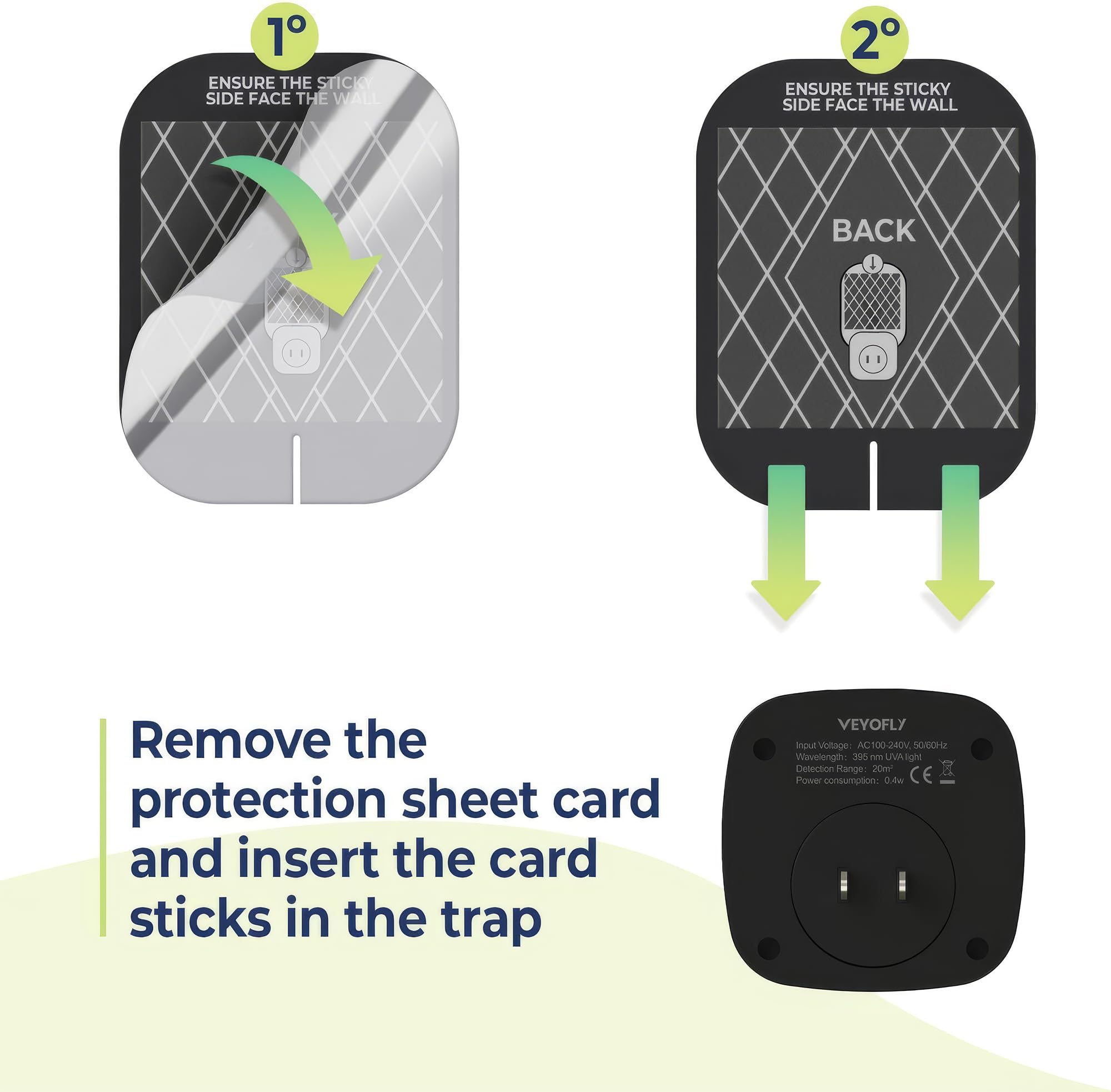 VEYOFLY plug-in fly trap in use, discreet odorless pest control