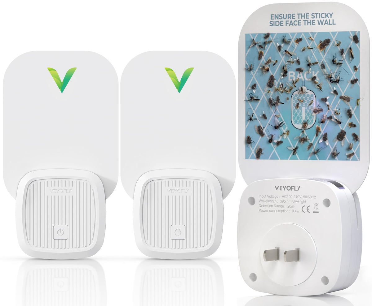 VEYOFLY Starter Kit with two devices for seamless indoor fly control.