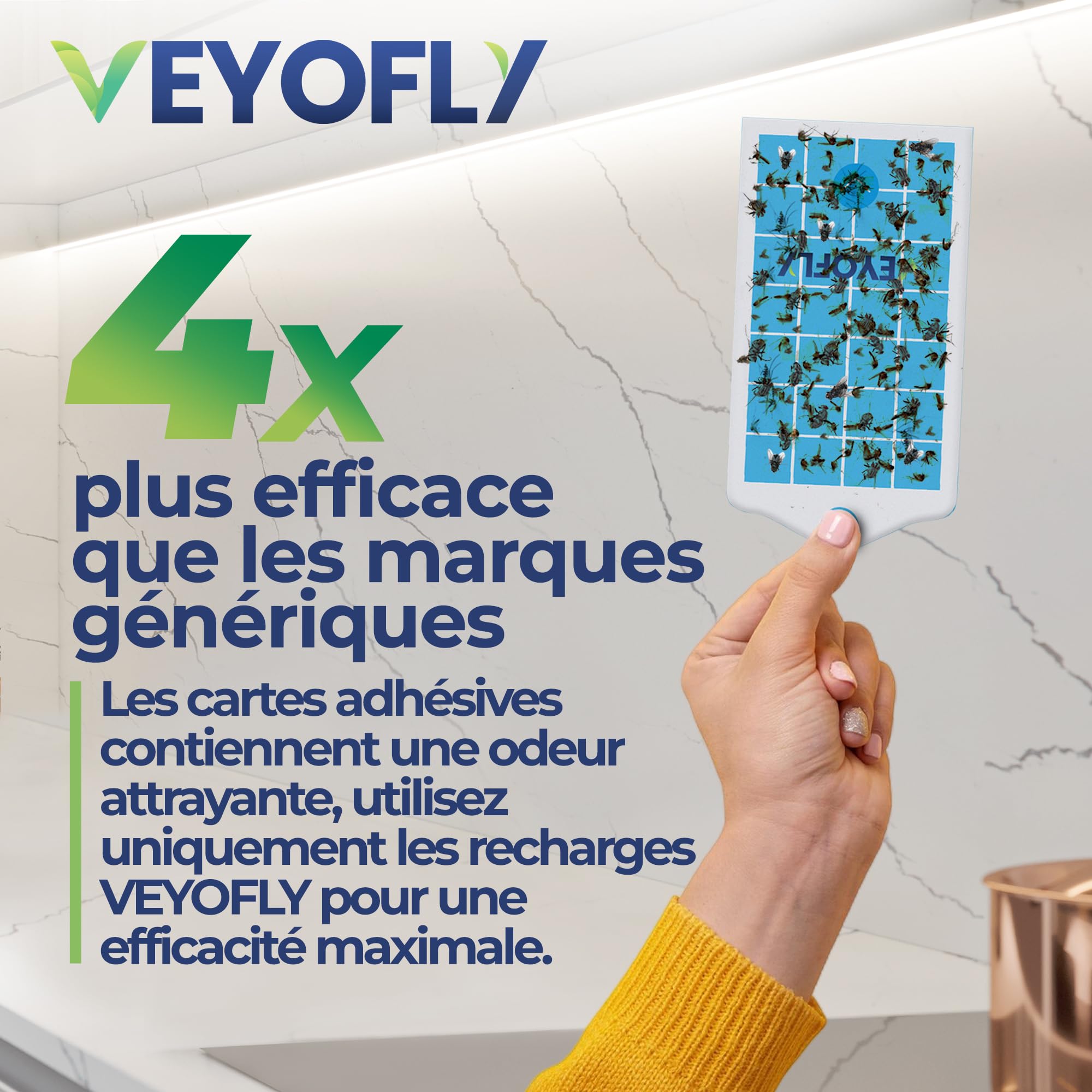 VEYOFLY includes three replaceable glue cards for effective trapping