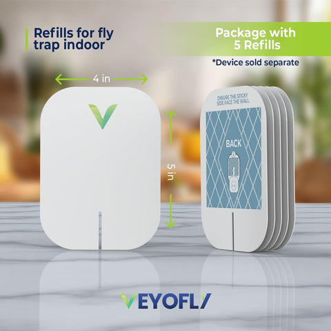 VEYOFLY ultra-sticky refills offer mess-free trapping of flies and gnats indoors