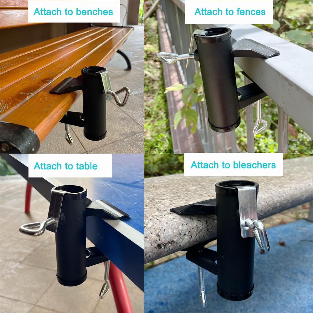 Vezuifoo clip-on umbrella holder for fences enables flexible shading on the go