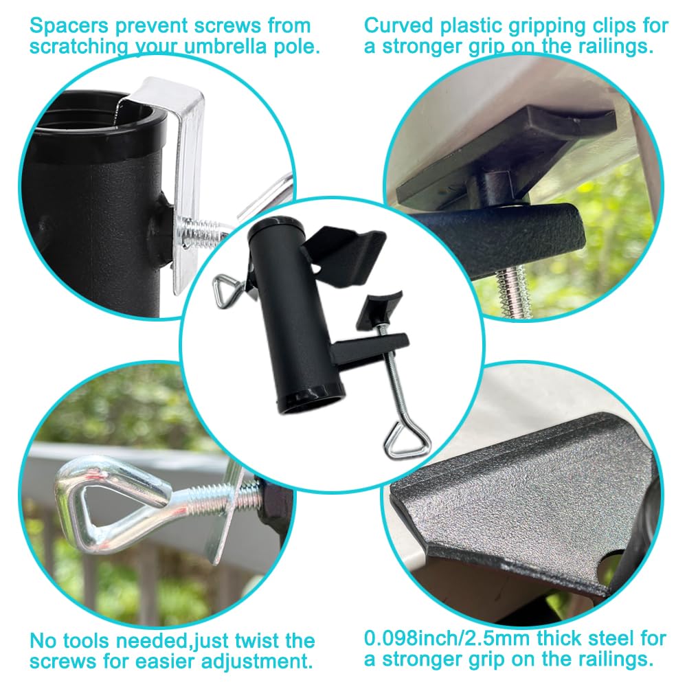 Vezuifoo metal umbrella clamp for bleachers offers sturdy shade during events