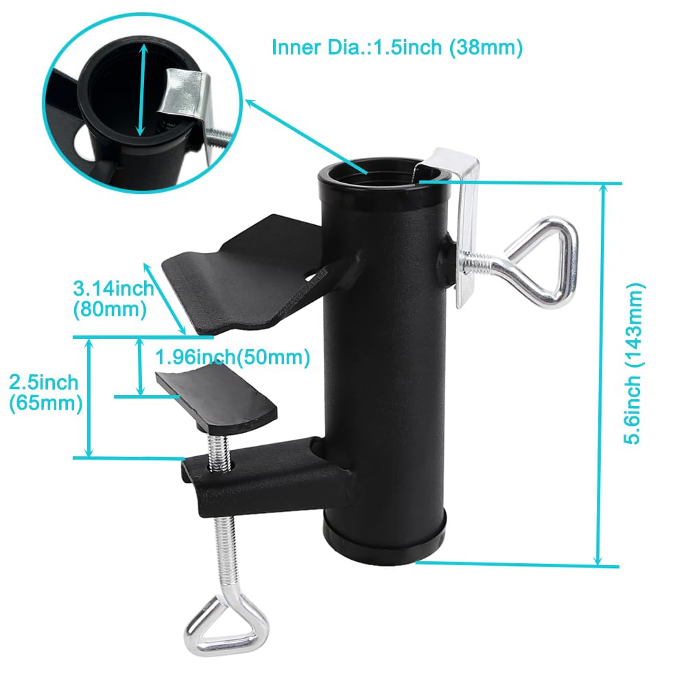 Vezuifoo outdoor umbrella holder on deck clip providing portable shade