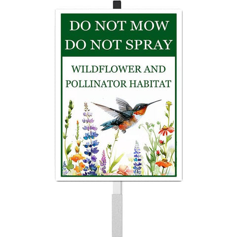 VFSXCMI Do Not Mow Do Not Spray yard sign with stakes promotes pollinator habitat.