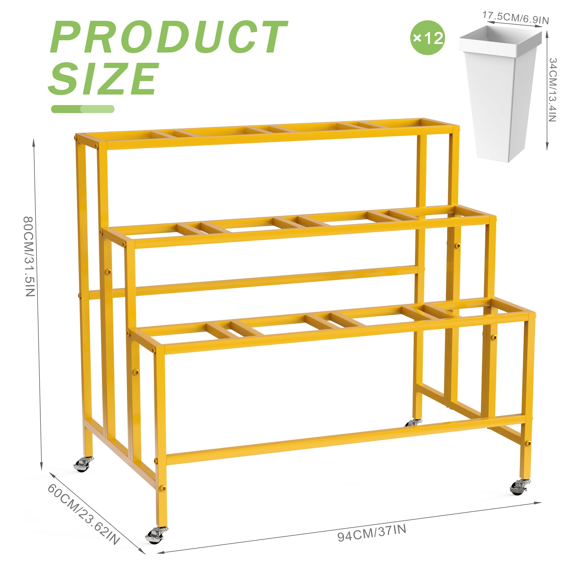 VGMiu flower bar stand on wheels for easy repositioning indoors or outdoors