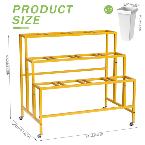 VGMiu flower bar stand on wheels for easy repositioning indoors or outdoors