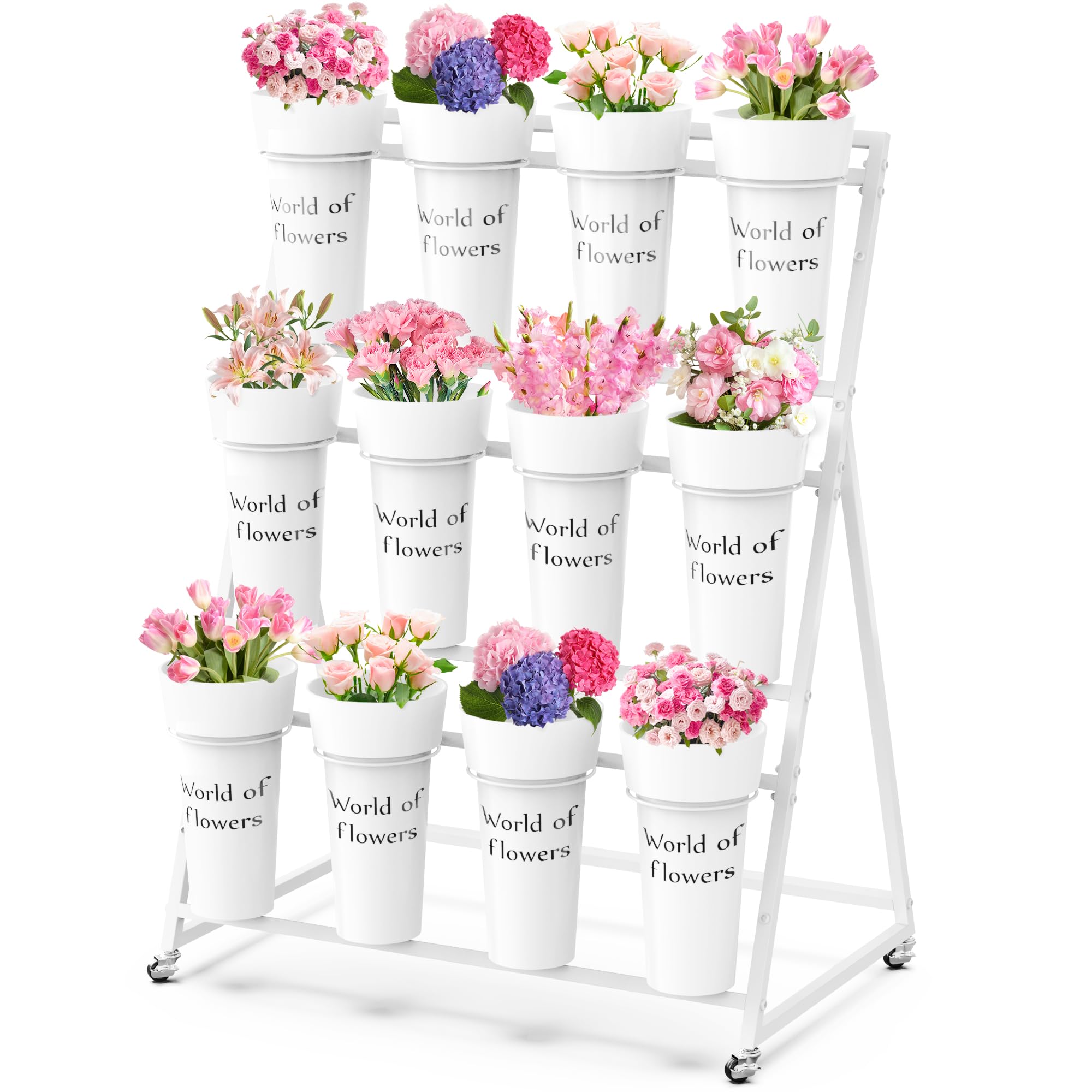 VGMiu flower display stand with three layers for elegant arrangements.