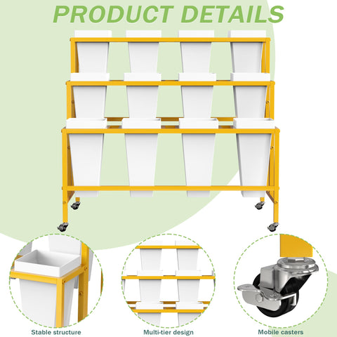 VGMiu indoor-friendly flower cart in gold, ideal for living rooms or shops