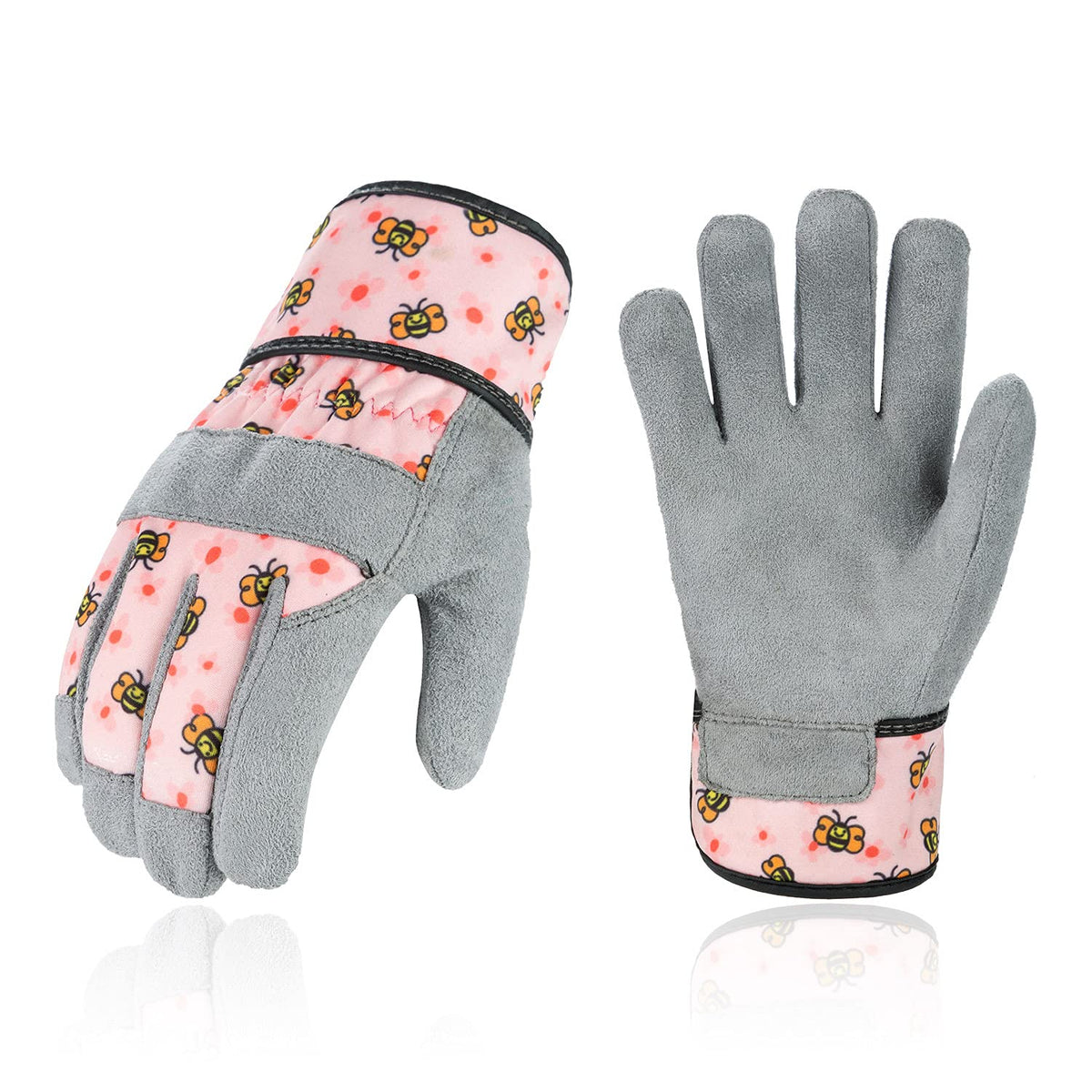 Vgo... kid gardening gloves in blue plane front view for light outdoor tasks