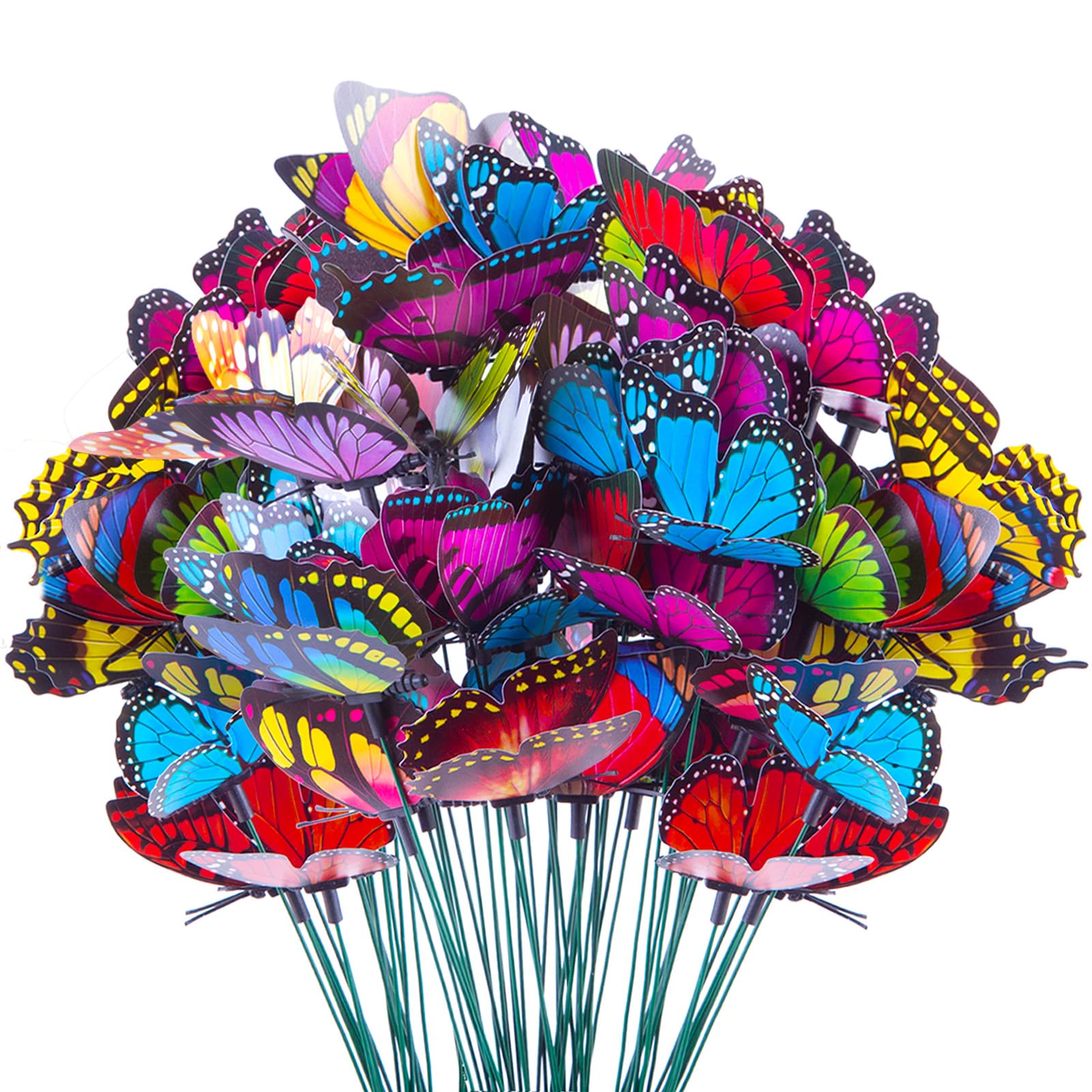 VGOODALL butterfly stakes on a branch add colorful garden color.