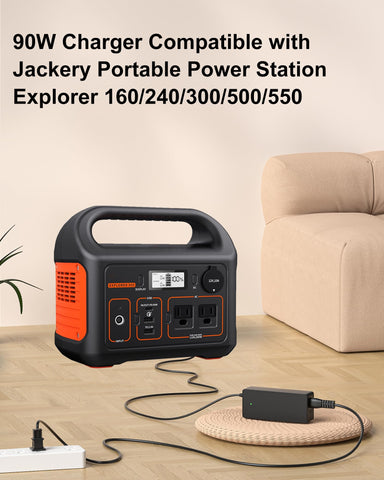 vhbw 10ft ac-dc cable provides flexible on-site charging.