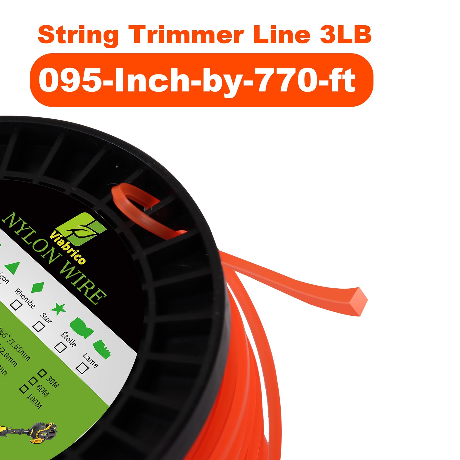 VIABRICO square trimmer line edge cutting through dense weeds