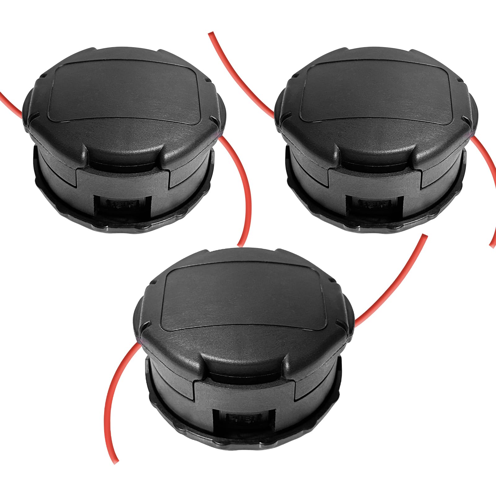 VIABRICO 3-pack string trimmer head for Echo SRM compatibility with durable construction.