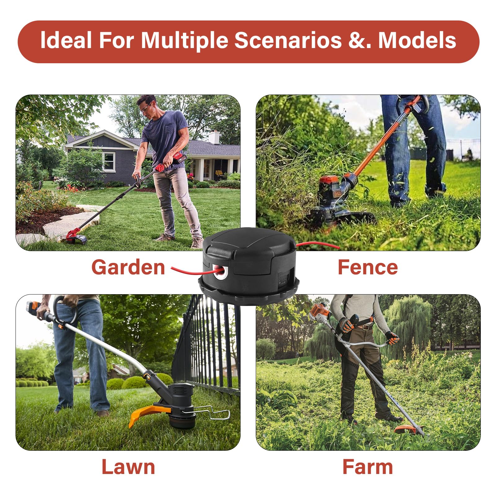 No-dismantle line changes save time in garden maintenance.